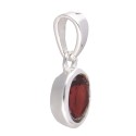 Faceted Oval Garnet Pendant in 925 Sterling Silver
