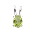 Mini pendentif péridot ovale en argent 925