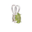 Mini pingente oval de peridoto em prata de lei 925