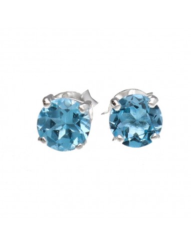 Orecchini con topazio sfaccettato in...