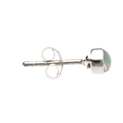 Orecchini a Bottone Cerchio di Opale Mini in Argento Sterling 925