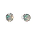Boucles d'oreilles boutons en argent 925 Mini Opal Circle