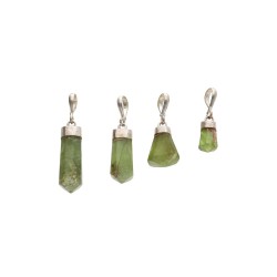 925 Sterling Silver Peridot Polished Point Pendant