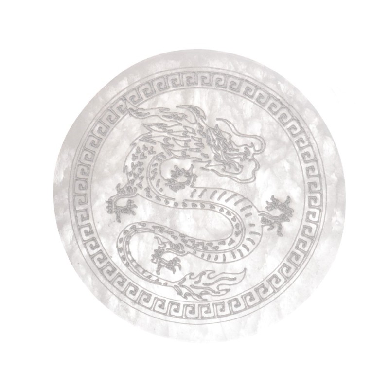 Piastra Circolare di Selenite Drago Extra