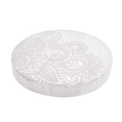 Piastra Circolare di Selenite Fiori Extra