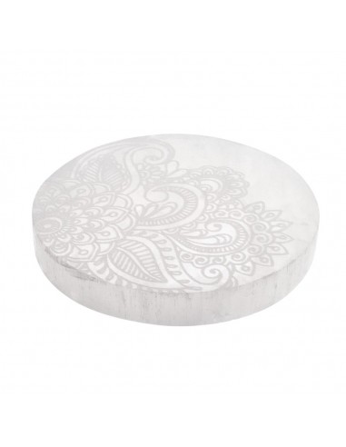 Placca Circolare di Selenite Fiori