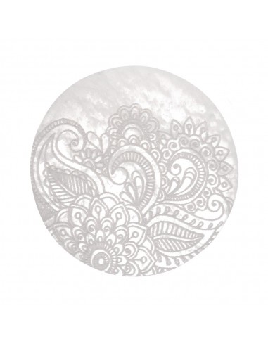 Targa circolare di Selenite Fiori