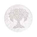 Circular Selenite Tree of Life Plaque