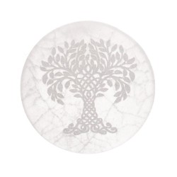 Piastra Circolare di Selenite Albero della Vita Extra