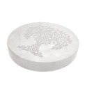 Placa circular da árvore da vida em selenite