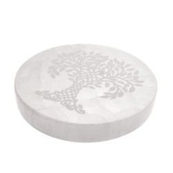 Piastra Circolare di Selenite Albero della Vita Extra