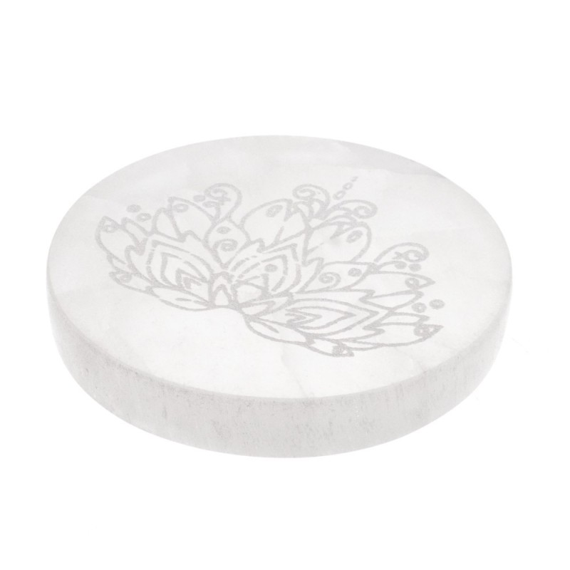 Piastra Circolare di Selenite Fiore Extra