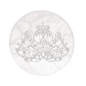 Placa circular de selenite com flor de lótus