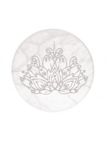 Placca Circolare di Selenite Fiore