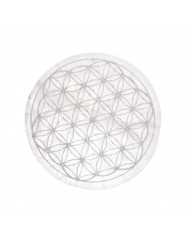 Placca Circolare di Selenite Fiore...