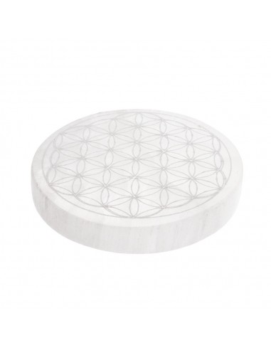 Placca Circolare di Selenite Fiore...