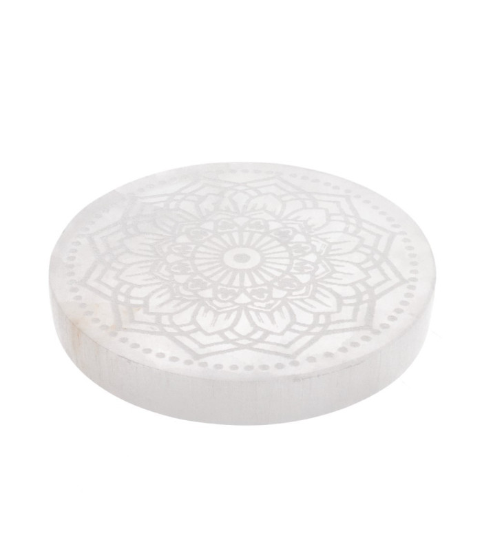 Piastra Circolare di Selenite Mandala Extra