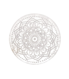 Piastra Circolare di Selenite Mandala Extra