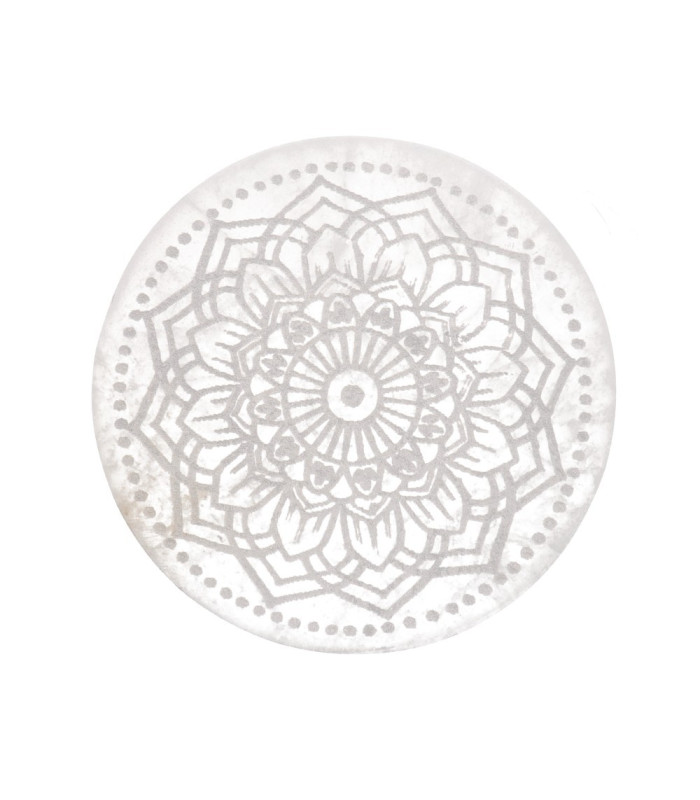 Piastra Circolare di Selenite Mandala Extra