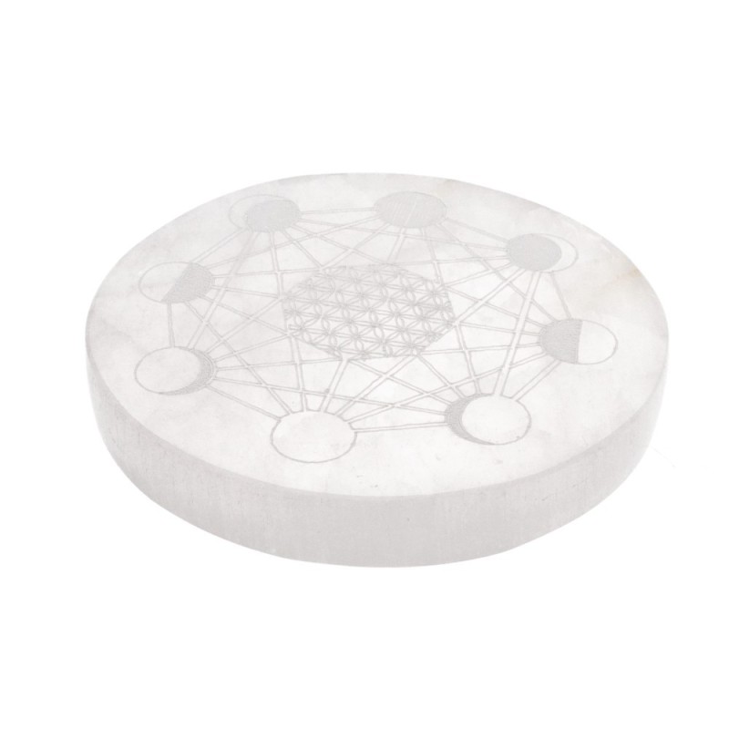 Piastra Circolare di Selenite Fasi Lunari Extra