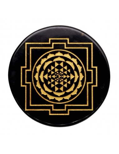 Targa circolare in diaspro nero con...