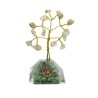 Árvore de água-marinha e esmeralda com base de orgonite