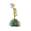 Árvore de água-marinha e esmeralda com base de orgonite