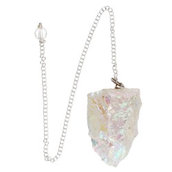 Pendolo di Quarzo Aqua Aura Bianco Grezzo (BRU1)