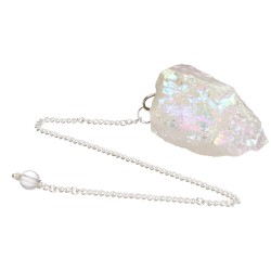 Pendolo di Quarzo Aqua Aura Bianco Grezzo (BRU1)