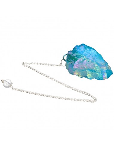 Péndolo di Quarzo Aqua Aura Blu in...