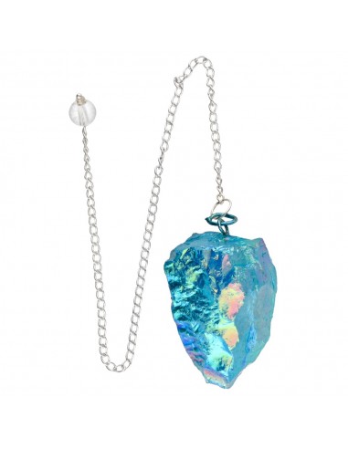 Péndolo di Quarzo Aqua Aura Blu in...