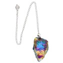 Rough Aqua Aura Black Quartz Aqua Pendulum (BRU3)