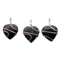 Ciondolo Cuore in Shungite con Bagno d'Argento