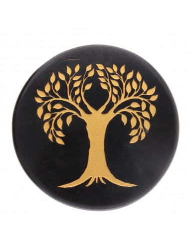 Placa Circular de Jaspe Negro con...