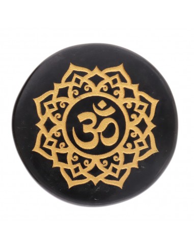 Placa Circular de Jaspe Negro con...