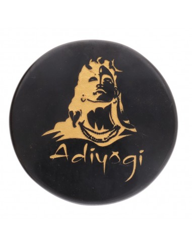 Targa circolare in diaspro nero con...