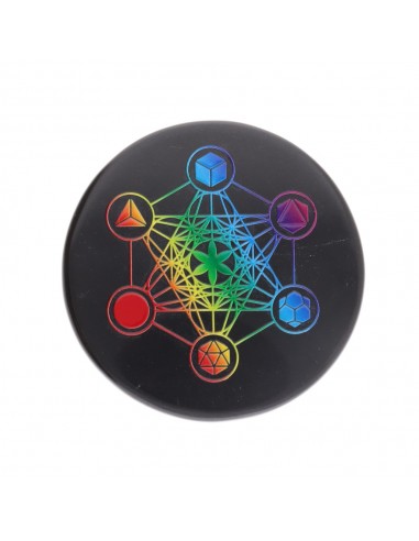 Targa circolare in diaspro nero con...