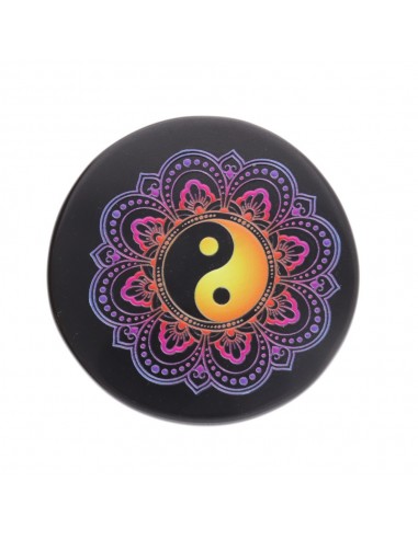 Targa circolare in diaspro nero con...