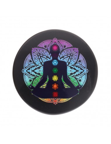 Targa circolare in diaspro nero con...