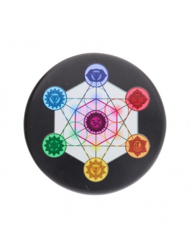 Targa circolare in diaspro nero con...