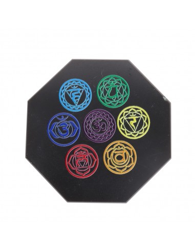 Placa hexagonal de obsidiana com...