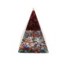 Orgonite Pyramid of Mixed Minerals in Resin with Garnet Tree
