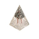 Selenite Orgonite Pyramid in Resin with Larimar Tree