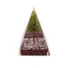 Ruby Orgonite Pyramid in Resin with Peridot Tree