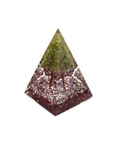 Pyramide d'Orgonite en Résine Rubis...