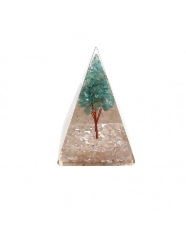 Piramide in orgonite di quarzo rosa...