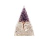Resin Quartz Orgonite Pyramid in Resin with Amethyst Tree