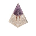 Resin Quartz Orgonite Pyramid in Resin with Amethyst Tree
