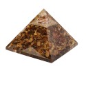 Pyramide en résine oeil de tigre avec spirale 7x7cm