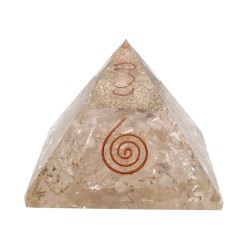Piramide Orgonita di Quarzo in Resina con Spirale 7x7cm